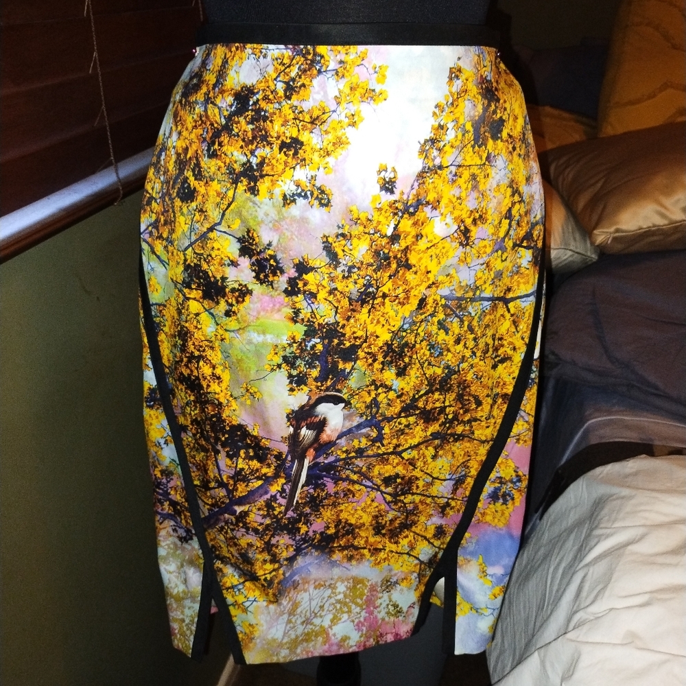 Ted Baker Pencil Bird Floral Skirt Size 0